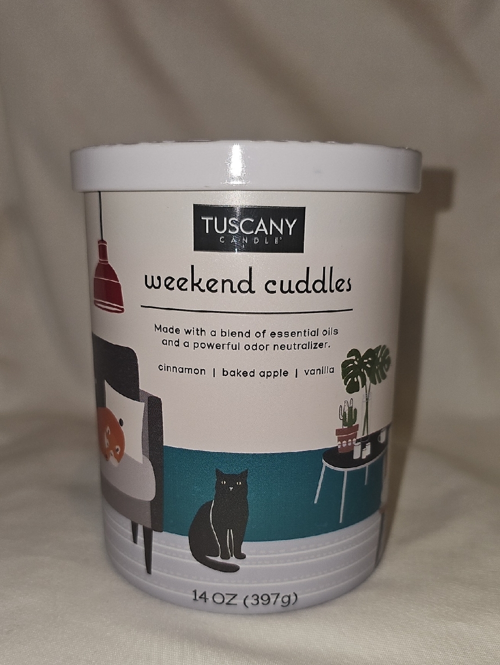 Tuscany Candle Pet Odor Control 2-Wick Candle, Weekend Cuddles, 14 oz